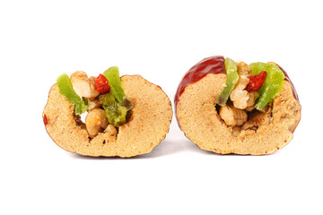 Stuffed Walnuts with Dried Fruits Dates and Raisins Healthy Snack Food Photography