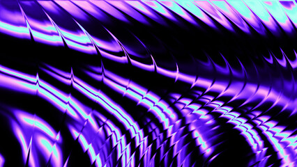 A dynamic abstract fractal background with a futuristic and digital feel. The vibrant purple and blue shapes create a sense of flowing motion,