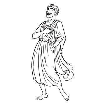 Elegant Momus Lineart &ndash; Momus Vector Illustration with Smooth Mythical Design &ndash; Momus Drawing &ndash; Line Art Drawing of Momus &ndash; Momus Icon