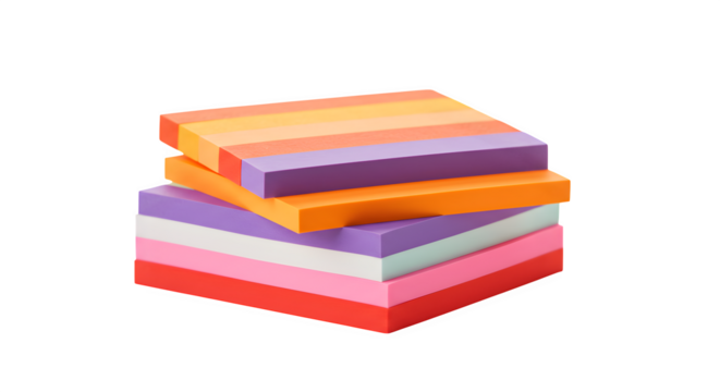 Colored blocks stack with soft light. Perfect for mockups, product displays, branding, social media, web design, and presentations.