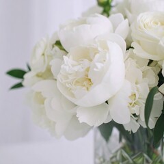 Close-up bouquet of white flowers
