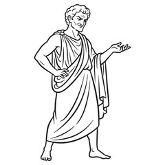 Mythical Momus Lineart – Momus Vector Outline Drawing with Classical God of Satire Form – Momus Drawing – Vector of Momus – Momus Outline