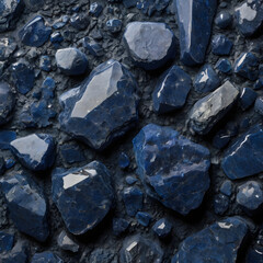 An up-close view of scattered stones and crystalline textures offers a stunning view.