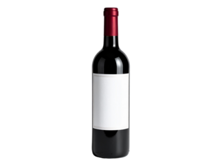 red wine bottle isolated on white