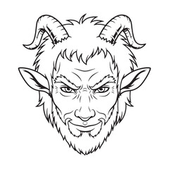 Elegant Pan Lineart – Pan Vector Illustration with Rustic Nature Details – Pan Drawing – Line Art Drawing of Pan – Pan Icon