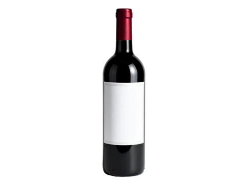 red wine bottle isolated on white