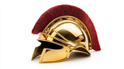 Fototapeta premium Roman gladiator helmet isolated on white background