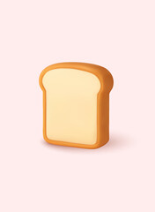 Obraz premium 3D illustration of bread toast slice, perfect for bakery and breakfast design concepts. 3D Web Vector Illustrations.