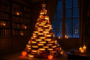 Christmas Book Tree