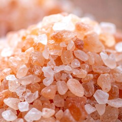 Close-up of Himalayan salt crystals