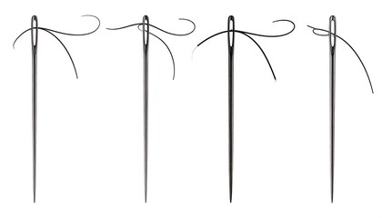 Sewing needles with thread