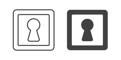 Lock icon. Line and glyph solid icon. Editable stroke and Perfect pixel isolated on white background. Vector illustration