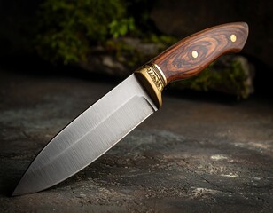 Sharp knife on dark surface