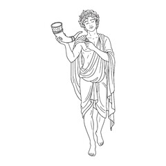 Symbolic Hypnos Lineart – Hypnos Vector Outline Drawing with Mythical Dream Flow – Hypnos Drawing – Vector of Hypnos – Hypnos Outline