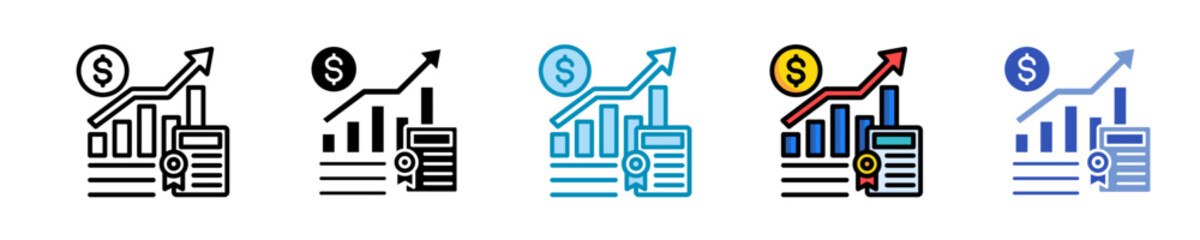 Fiscal Strategy  Icon Set Multiple Style Collection