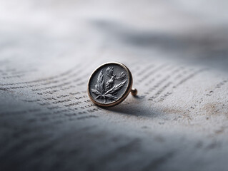 Elegant seal on aged parchment with handwritten script. Evokes vintage elegance, history, mystery. Ideal for branding, creative projects, or conceptual imagery.