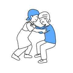 高齢者の立ち上がりを介助する介護士