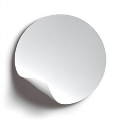 Blank round sticker with a curled corner
