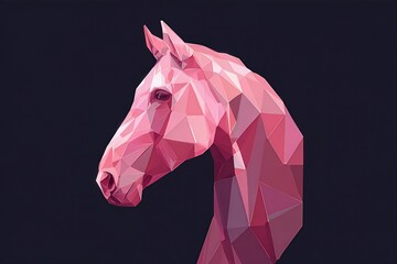 Polygonal low poly horse head digital illustration