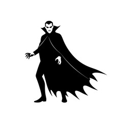 Vector art of terrifying vampire with sharp claws and a flowing cape, a classic symbol of halloween and gothic horror