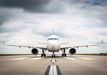 Takeoff Event, Airplane, Airport, Photograph, Cloudy Sky, Front View, Aviation Technology