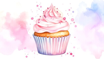 Pink cupcake illustration