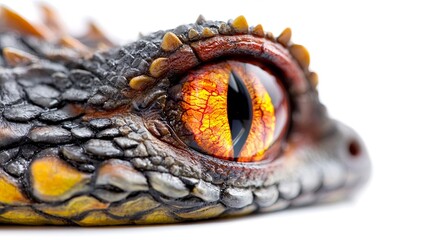 Fototapeta premium Dragon eye isolated on white background