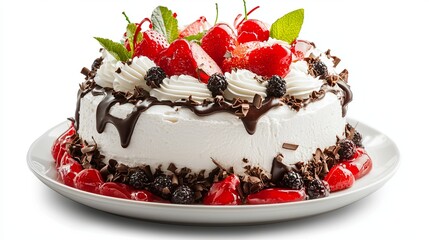 Birthday cake isolated on white background