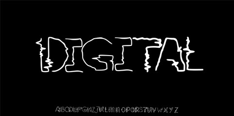 font creative design for music and illustration, alphabet 