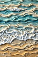 Obraz premium The image features an abstract scene resembling layered sands and ocean waves, created with textured, swirling patterns