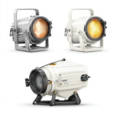 Three stage lights, various colors