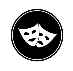 theater mask icon vector on white background