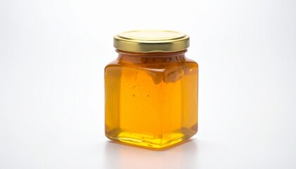 jar of honey on the white 