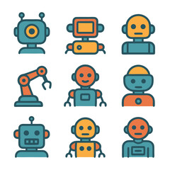 Robotics Icon Set Vector