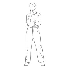 Cinematic Actor Lineart – Actor Vector Outline Drawing with Defined Movie Details – Actor Drawing – Vector of Actor – Actor Outline