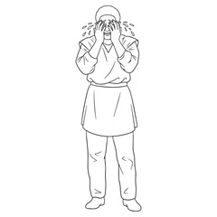 Stage Performance Actor Lineart – Actor Vector Outline Drawing with Dramatic Flow – Actor Drawing – Vector of Actor – Actor Outline