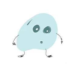 cute cartoon bubble shape character blue color.eps