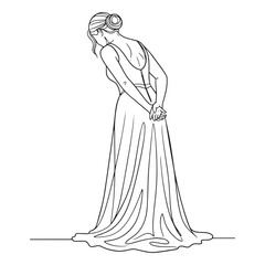 Modern Cinema Actress Lineart – Actress Vector Illustration with Clean Minimal Style – Actress Drawing – Line Art Drawing of Actress – Actress Icon