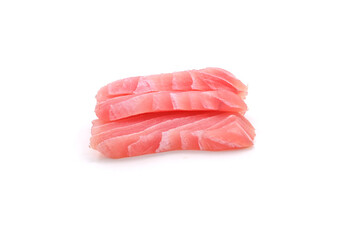 Sashimi made from tuna on a white background. Japanese style food.