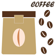 Elegant coffee logo featuring coffee packaging symbol. Perfect for café branding, barista themes, roasted coffee products, packaging identity, and minimalist creative coffee illustrations.