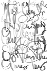 Obraz premium Schrift Text Fantasieschrift Gekritzel geschrieben in schwarz mit digitalem Pinsel