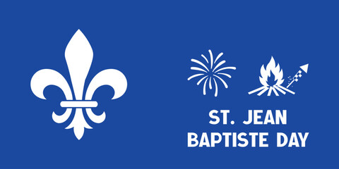 St. Jean Baptiste Day Celebration with Fleur de Lis Fireworks and Bonfire