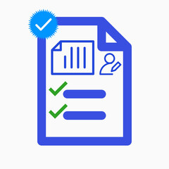 Document with checklist and graph icon