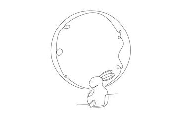 Mid autumn festival concept one-line drawing