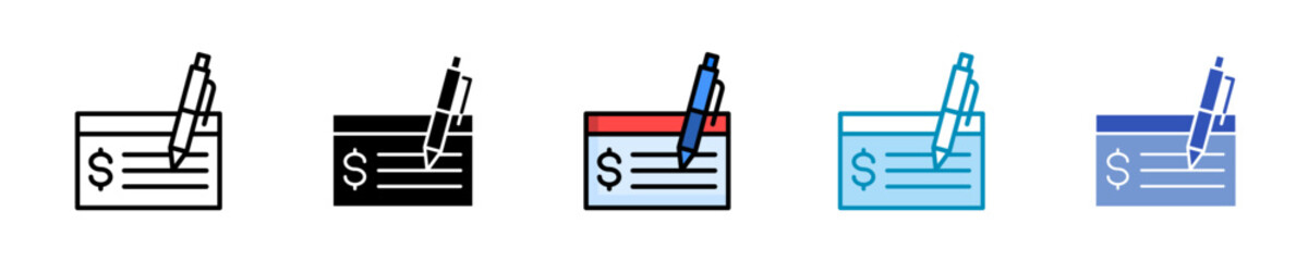 Paycheck  Icon Set Multiple Style Collection