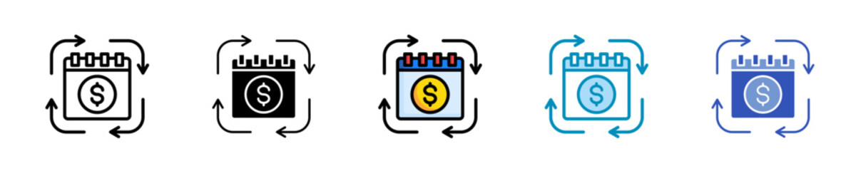 Payroll Cycle  Icon Set Multiple Style Collection