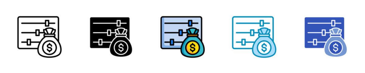 Salary Adjustment  Icon Set Multiple Style Collection