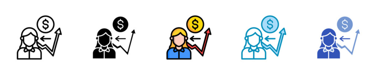 Compensation Package  Icon Set Multiple Style Collection