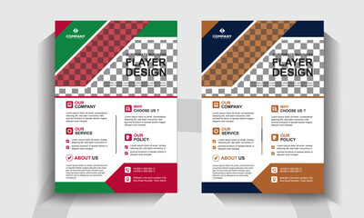 Modern Corporate Flyers and Brochure. Clean and Professional Editable Business Templates.