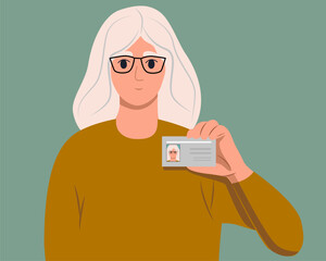 Verification ID is an illustration of Verification ID using system of face recognition and personal ID. The concept is take a photo by holding their own ID to get verified. Vector illustration.